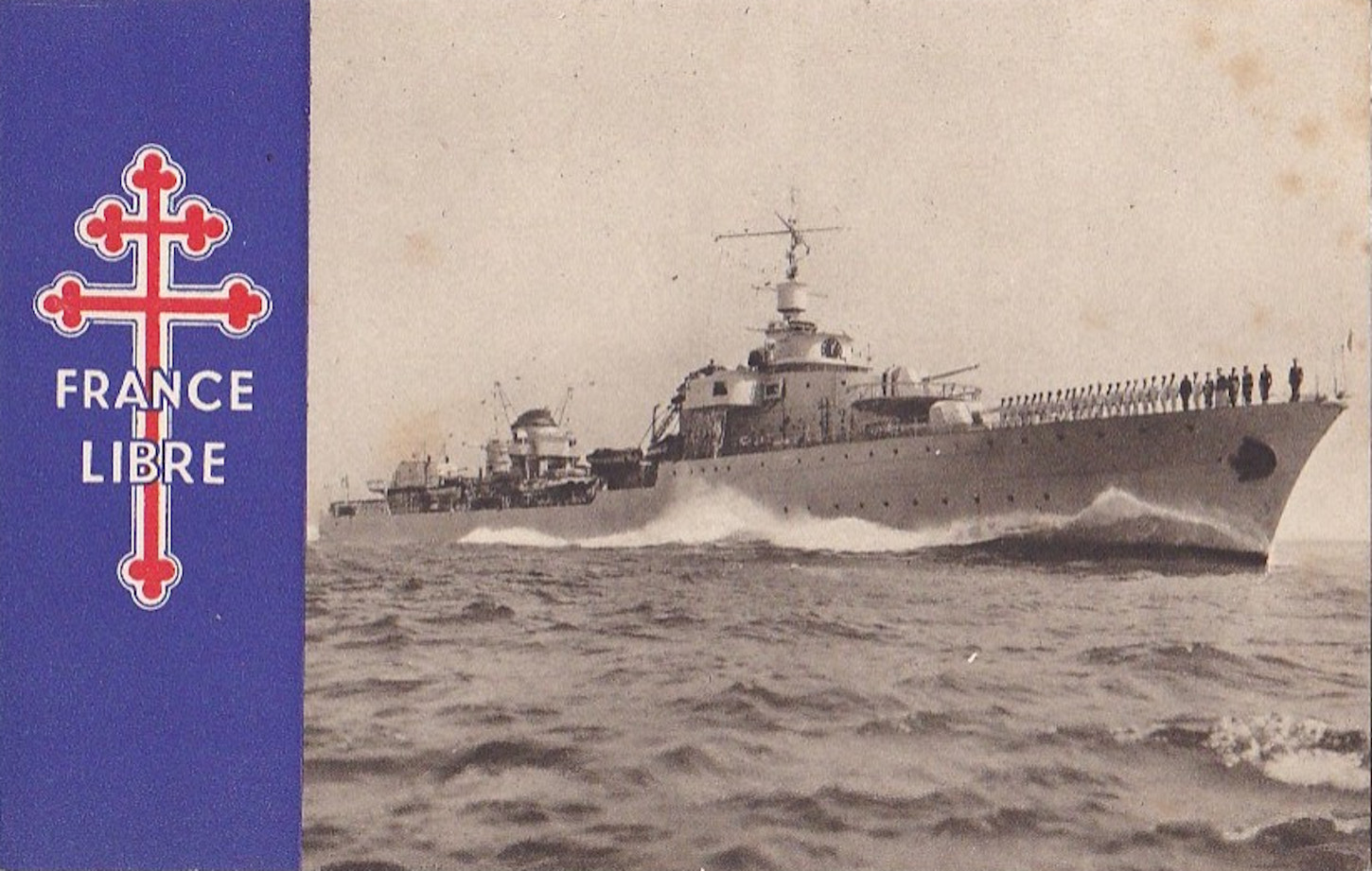 Le Triomphant, bâtiment des Forces navales françaises libres (carte postale). Collection particulière. 