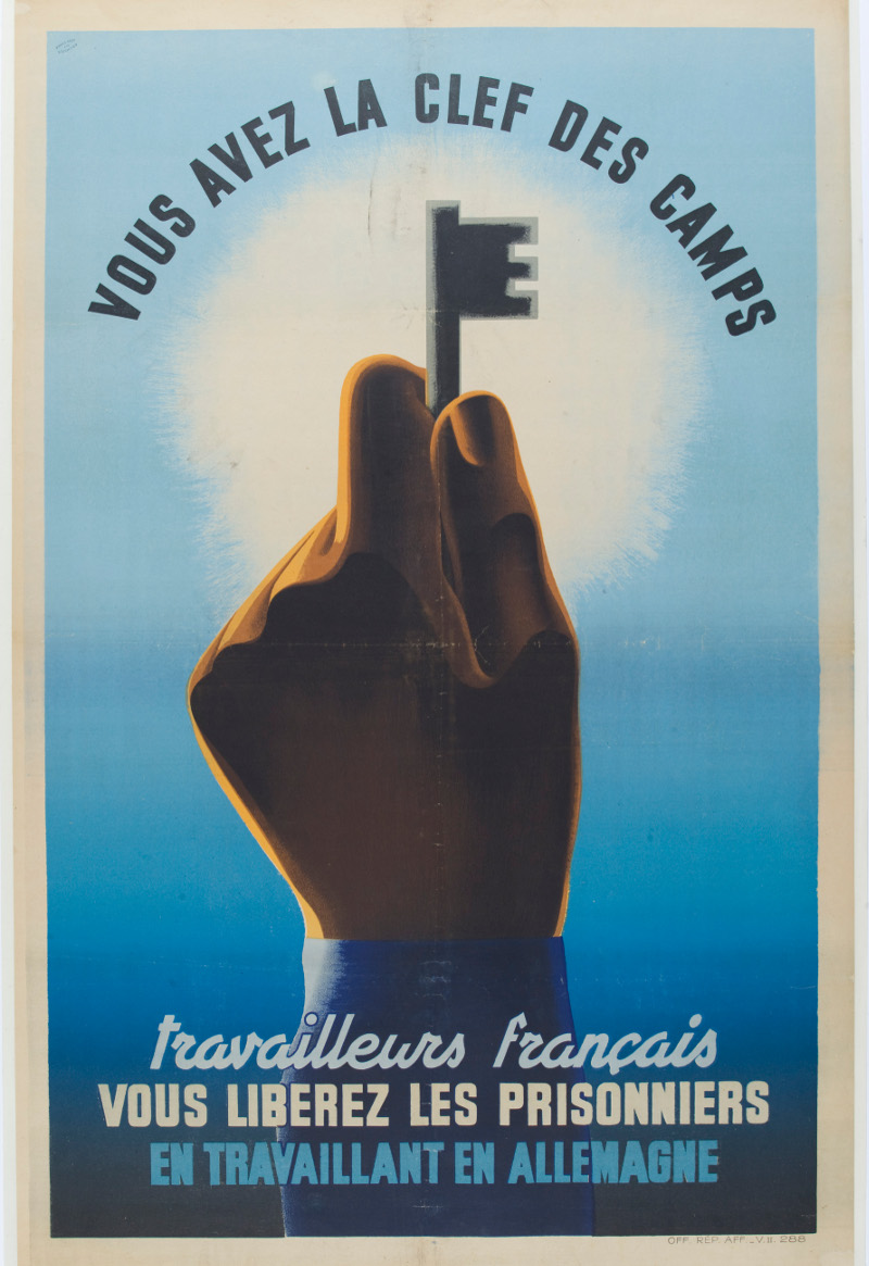 Cette affiche cherche à culpabiliser ceux qui refusent de partir travailler en Allemagne - Archives départementales des Côtes-d'Armor. Cote du document : 25 FI 54