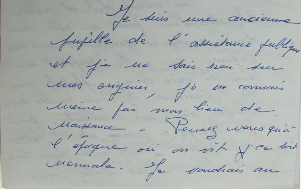 Lettre de demande d'accès aux origines. Source : Contrat de travail pour une jeune pupille embauchée comme gardienne de troupeau en 1913-1914. Source : Archives départementales d'Ille-et-Vilaine.