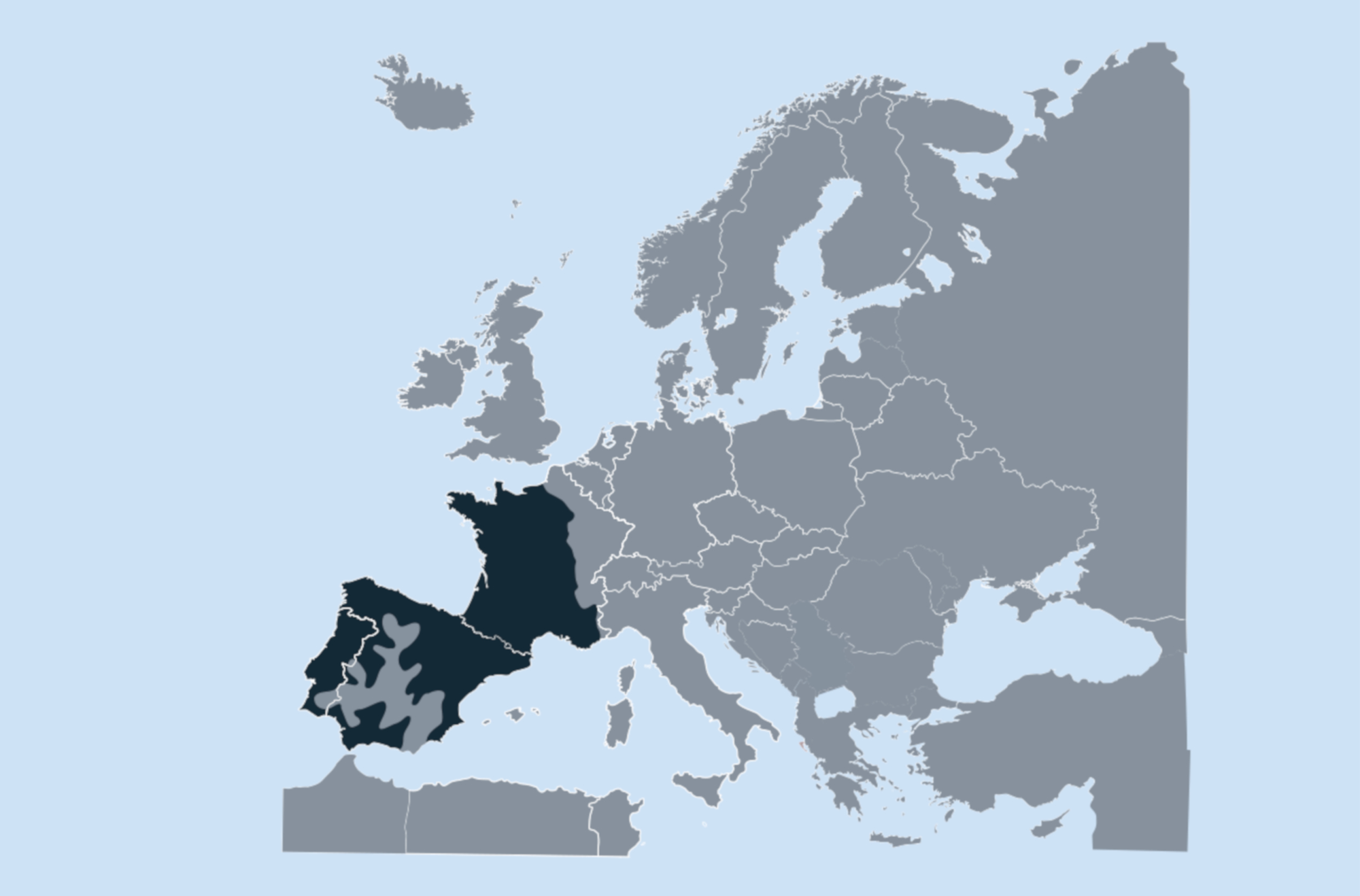 Aire de répartition du campagnol amphibie. Source : Groupe mammalogique breton.