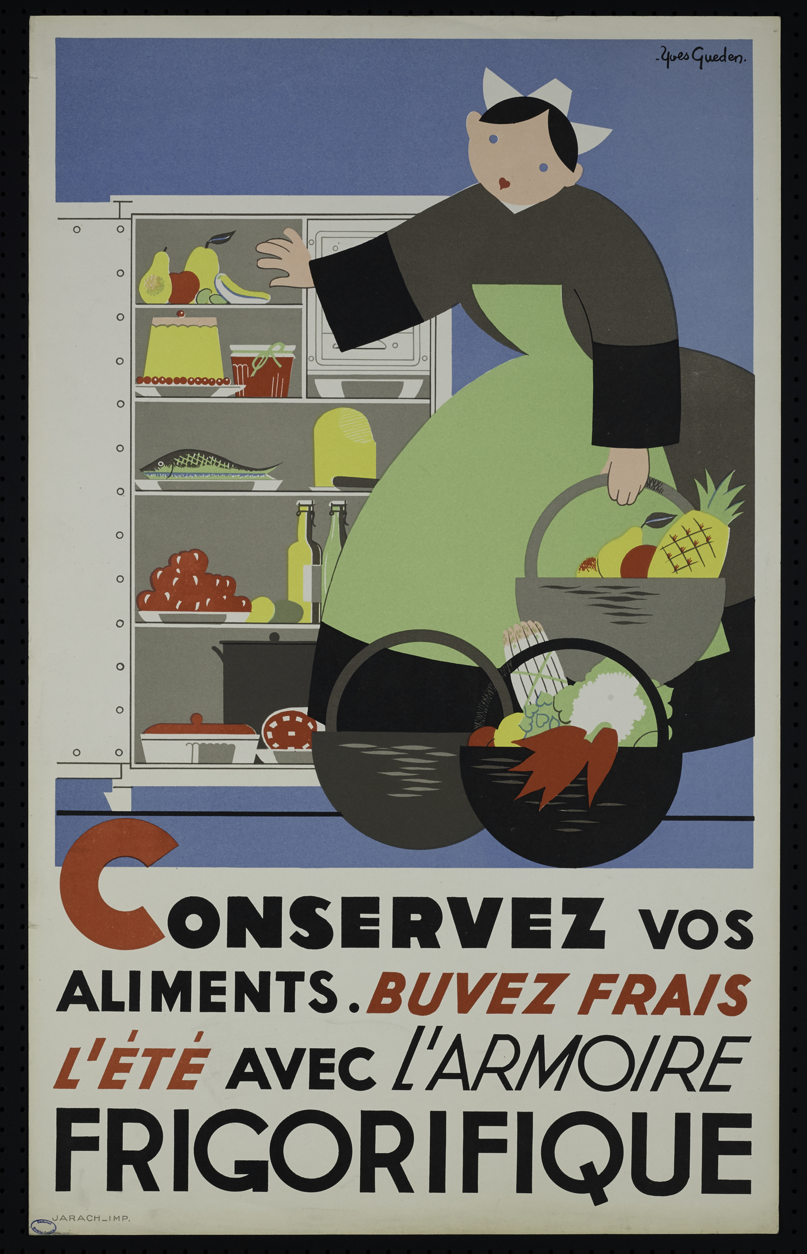 Affiche de la Compagnie parisienne de distribution d’électricité dessinée vers 1936 par l’artiste et modéliste Yves Gueden (1904-1976) – Tous droits réservés – Source : collections du Musée de Bretagne, Rennes.