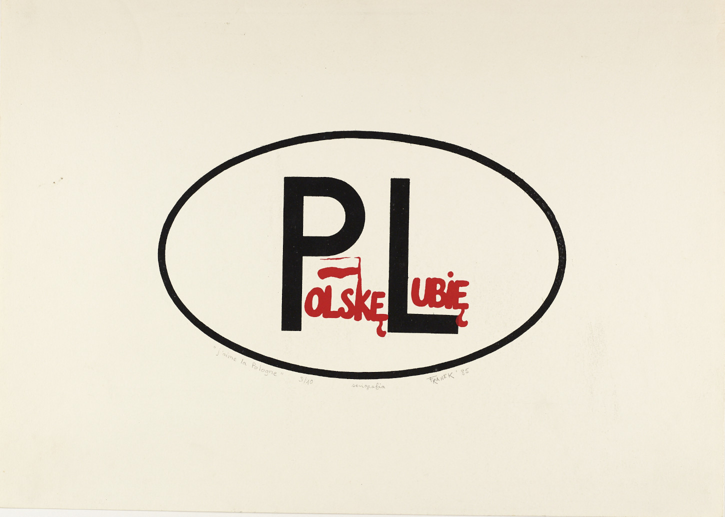Polske Lubie, affiche de Fañch Le Henaff, 1985. Collections Musée de Bretagne, Rennes :  2010.0032.113, CC-BY-NC-ND.