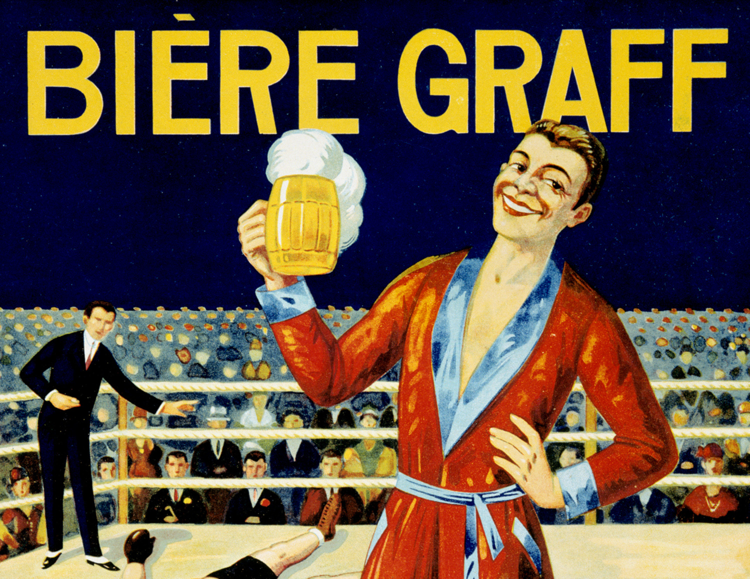 Calendrier publicitaire pour la marque de bière Graff, daté de l'année 1928. Musée de Bretagne : 998.0009.1.