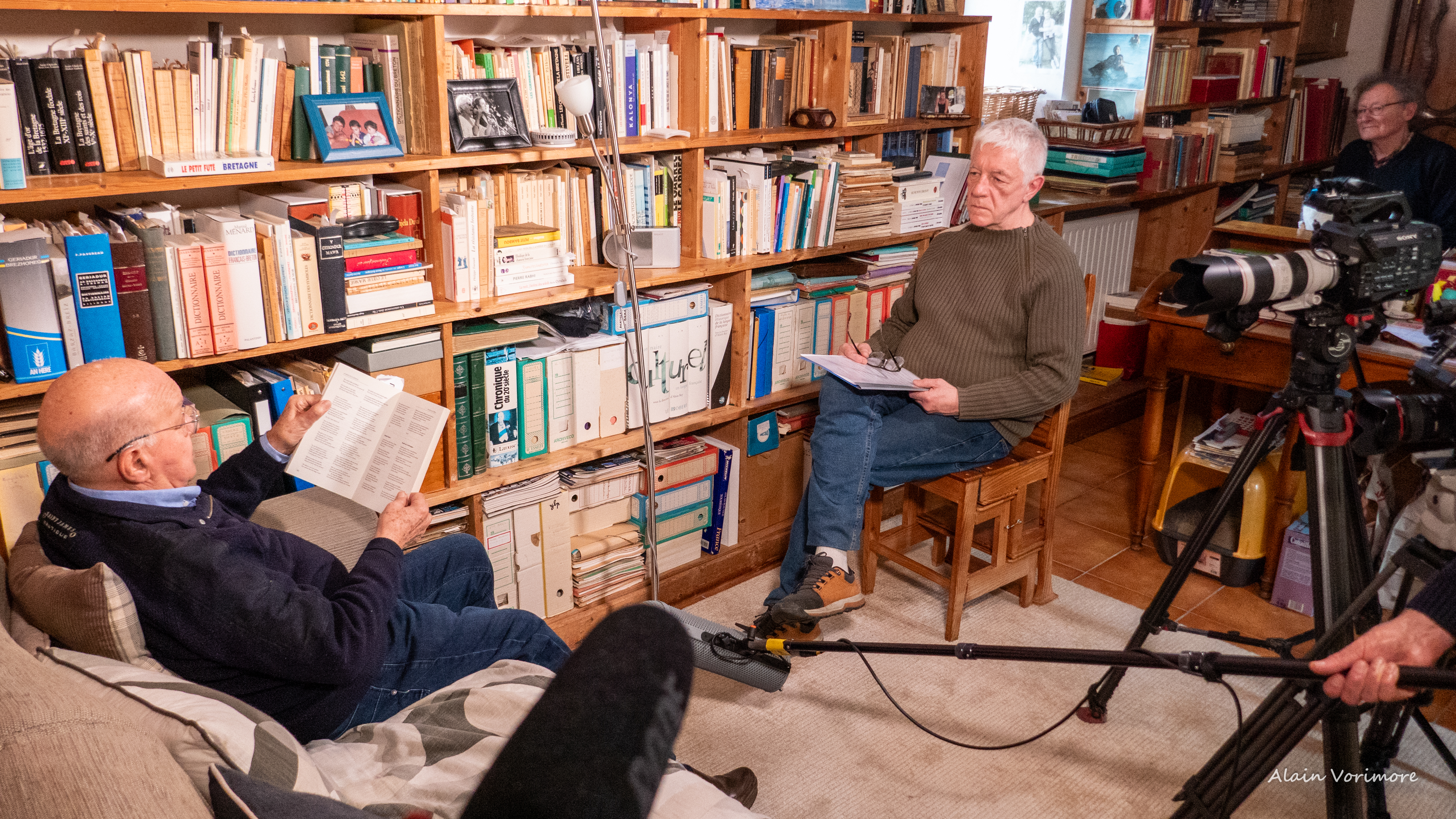 Tournage chez Yann-Bêr Piriou à Ploumiliau.Photo : Alain Vorimore 