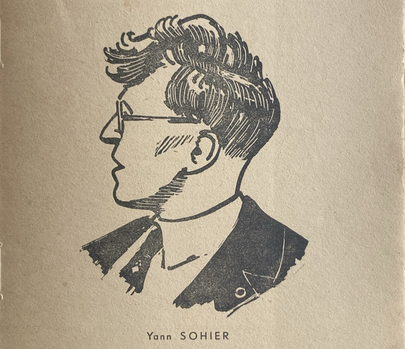 Yann Sohier. Dessin de Pierre-Yves Creston dans la revue Ar Falz. Source : CRBC