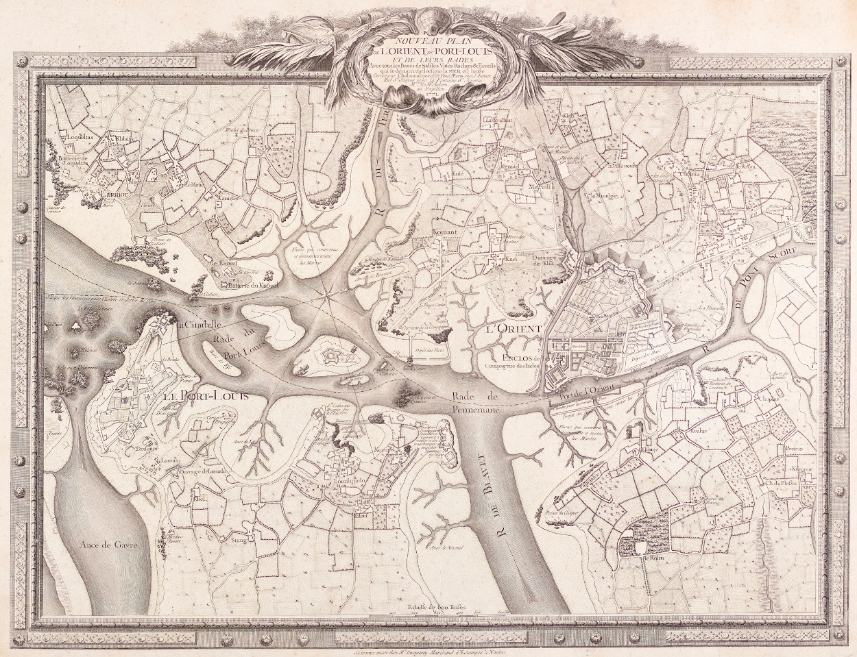Nouveau plan de Lorient du Port-Louis et de leurs rades, 1771. Musée de Bretagne: 2018.0000.1283.