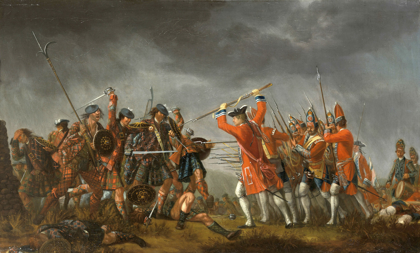 La bataille de Culloden, huile sur toile de David Morier (XVIIIe siècle). Royal Collection Trust.: RCIN 401243.