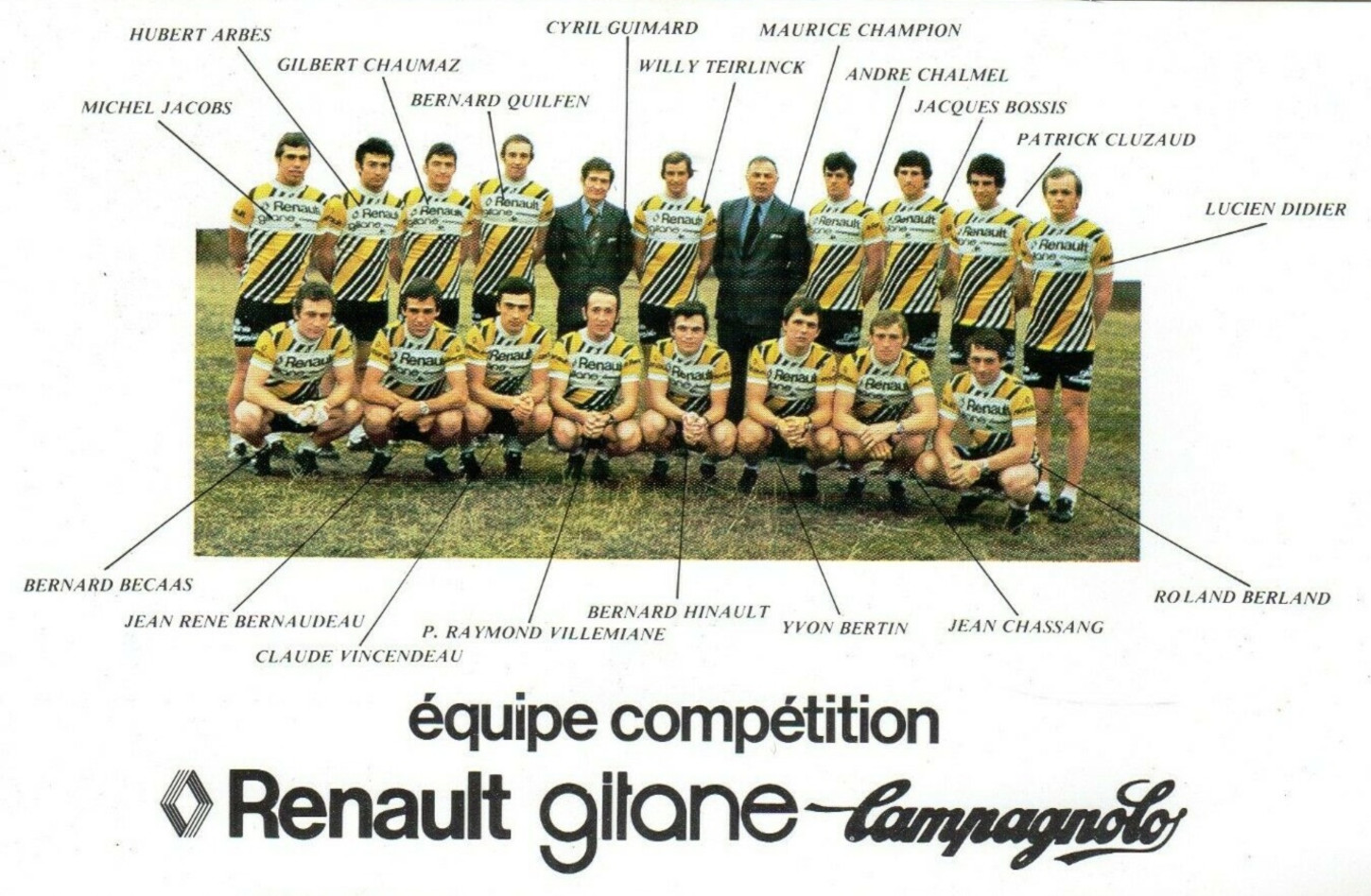 Cyrille Guimard, directeur sportif de l'équipe Renault (carte postale publicitaire). Collection privée Yves-Marie Evanno.