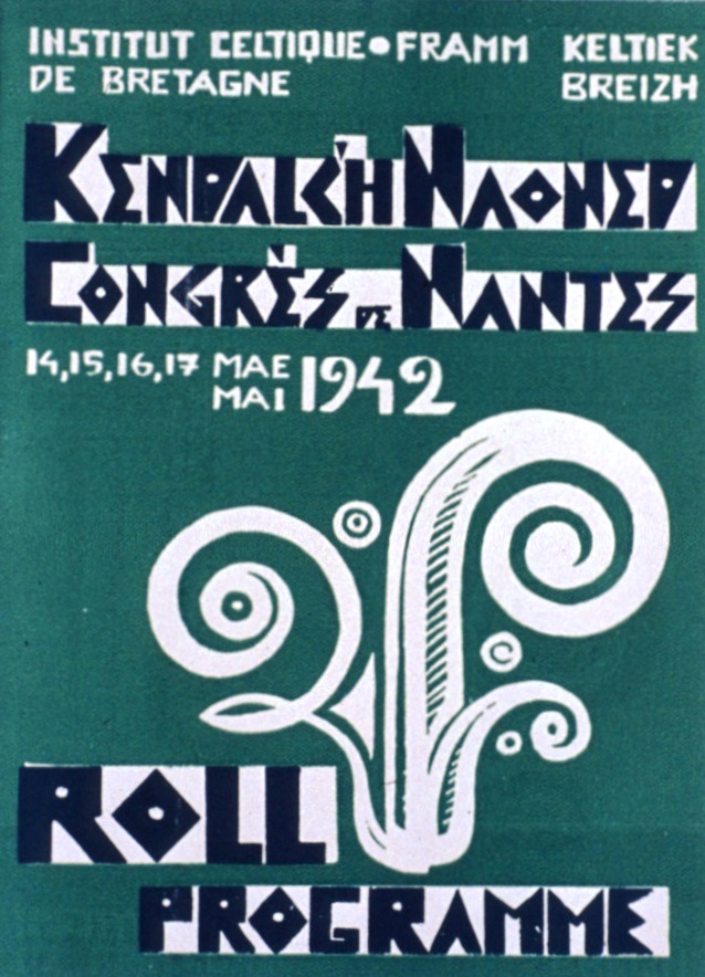 Couverture du programme du congrès de l’Institut Celtique de Bretagne, 1942 Crédit : Daniel Le Couédic