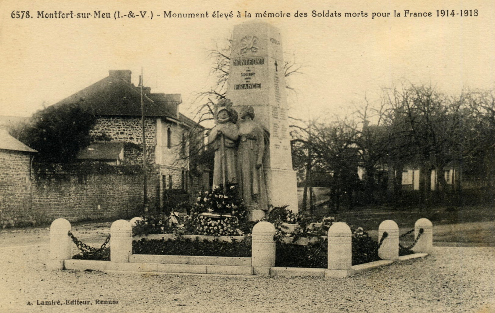 Carte postale. Archives municipales de Montfort-sur-Meu.